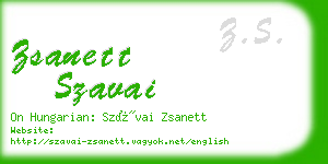 zsanett szavai business card